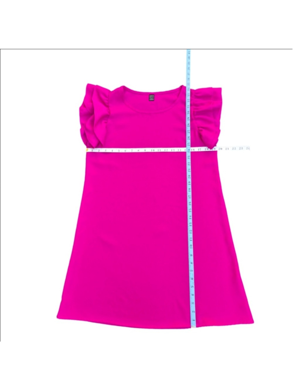 Women's SHEIN Fuchsia Ruffle Sleeve Mini Dress Size 6 - Picture 6 of 9